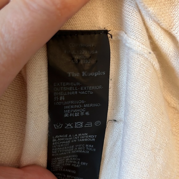 The Kooples Cream Lace-Up Merino Wool Sweater Size M. - Picture 6 of 12